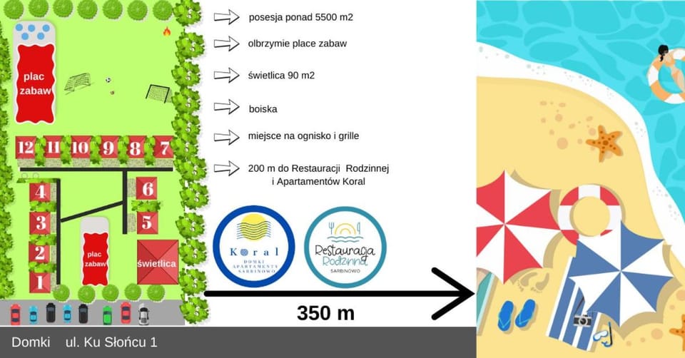 KORAL DOMKI klimatyzacja-ogrzewanie mega place zabaw świetlica House in West Pomeranian Voivodeship, Poland