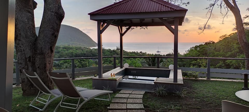 Patio, Sea view, Sunset, sunbed