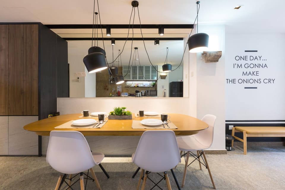Kitchen or kitchenette, Dining area, Communal kitchen, washing machine, kitchen