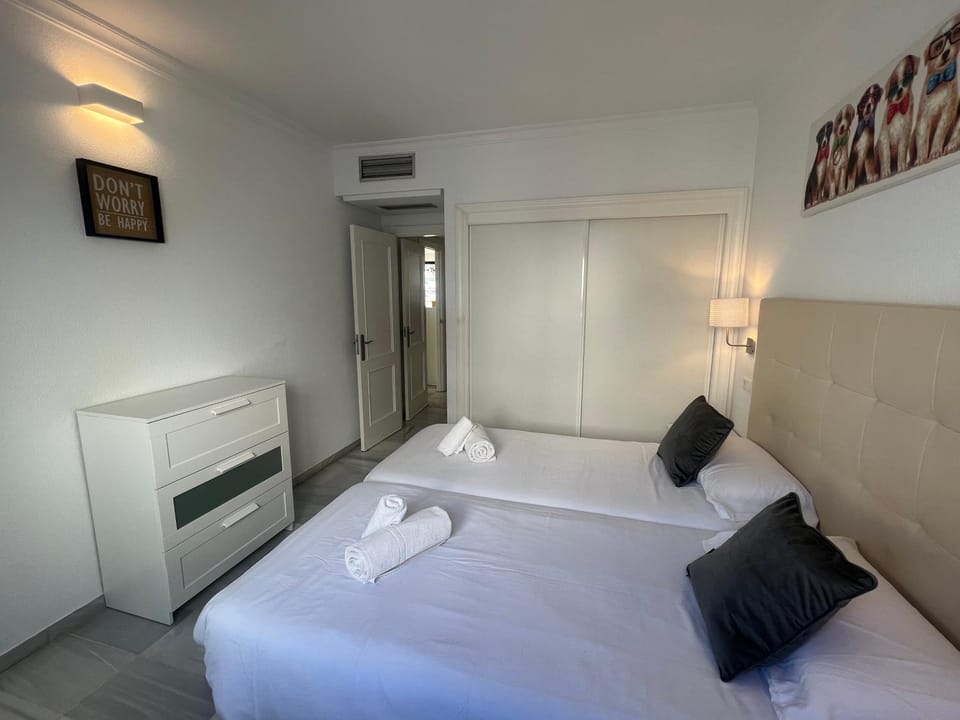 Bed, Photo of the whole room, Bedroom, towels, wardrobe, air conditioner