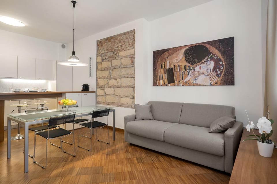 Kitchen or kitchenette, Living room, Dining area