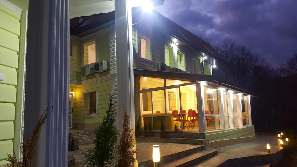 Property building, Patio, Night, View (from property/room), Balcony/Terrace