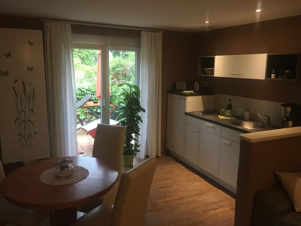 Coffee/tea facilities, Balcony/Terrace, Kitchen or kitchenette, Seating area, Dining area