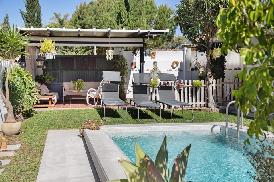 Property building, Living room, Swimming pool