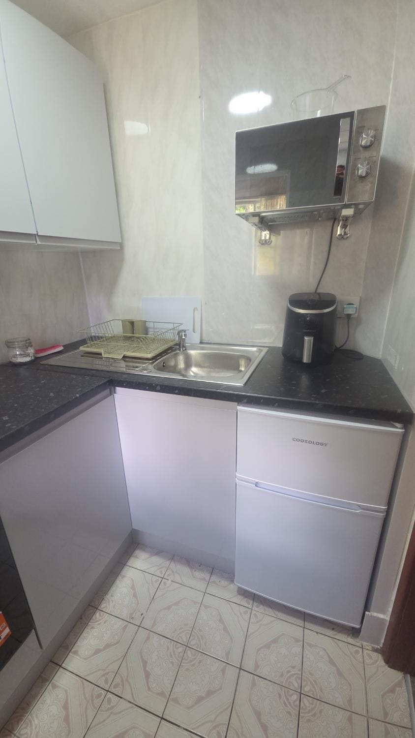 Kitchen or kitchenette, oven