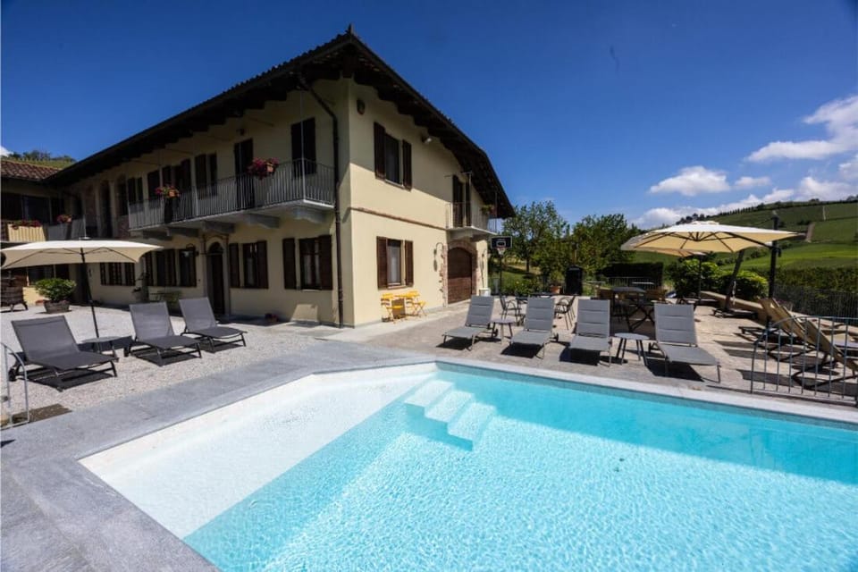 Property building, Spring, Pool view, Swimming pool, sunbed