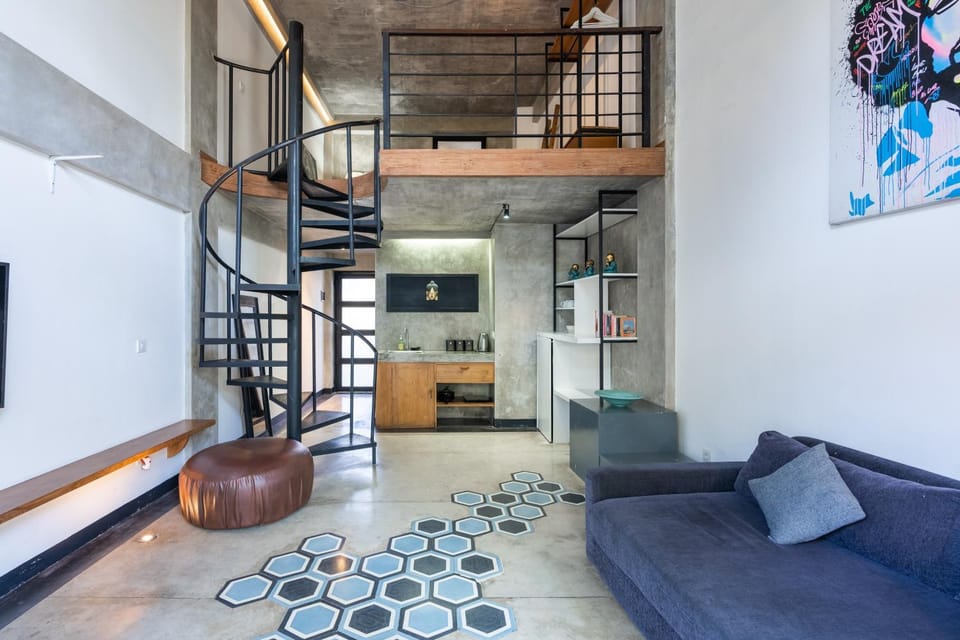 Kitchen or kitchenette, Living room, Seating area