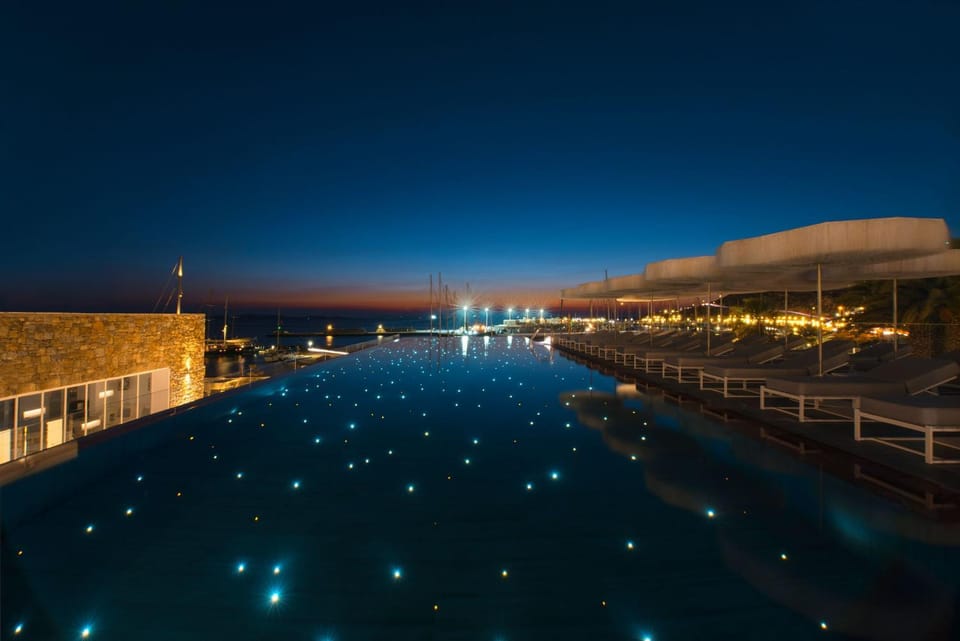 Night, Sea view, Swimming pool