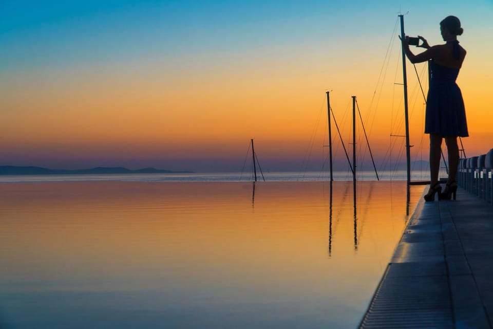 Night, Swimming pool, Sunset