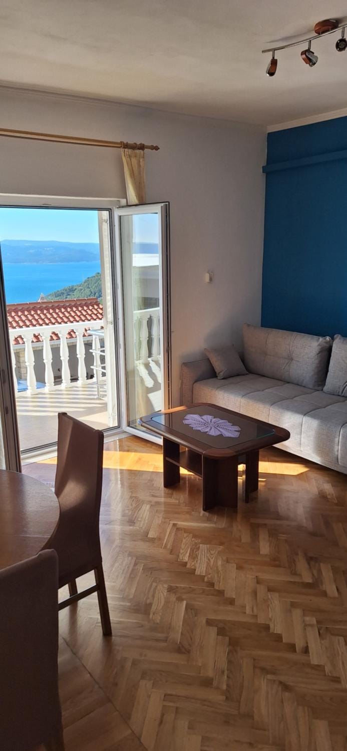 Natural landscape, View (from property/room), Balcony/Terrace, Living room, Sea view