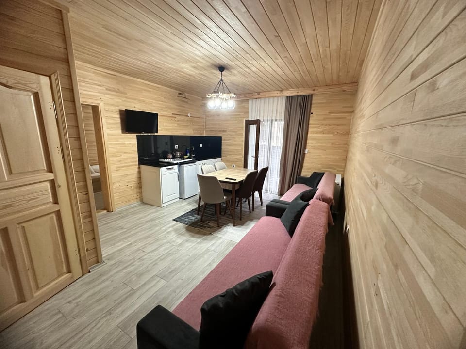 TV and multimedia, Kitchen or kitchenette, Living room, Seating area, Dining area