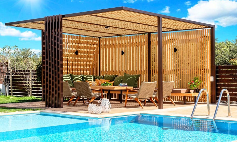 Patio, Day, Pool view, Swimming pool, sunbed