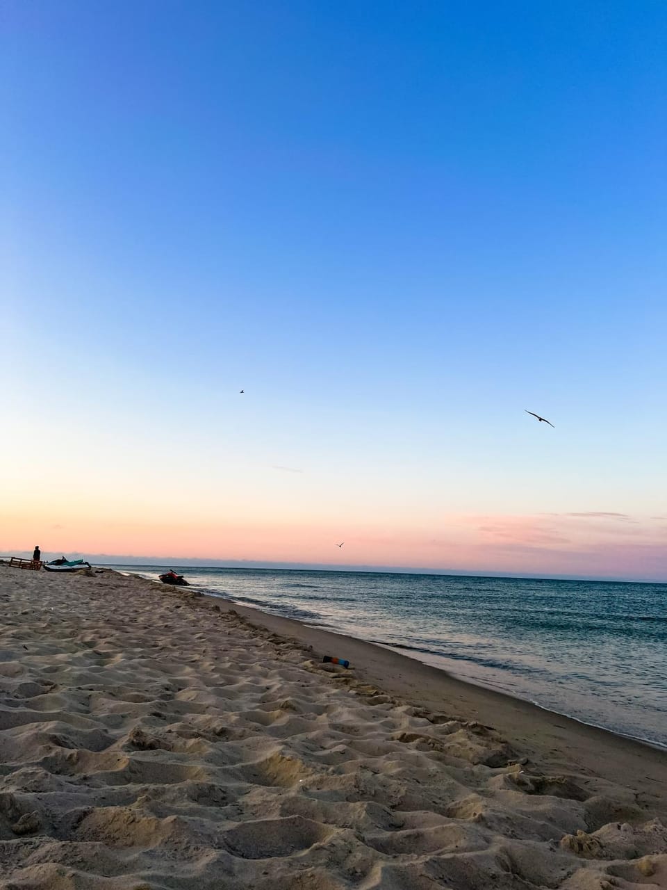 Beach, Sea view, Sunset