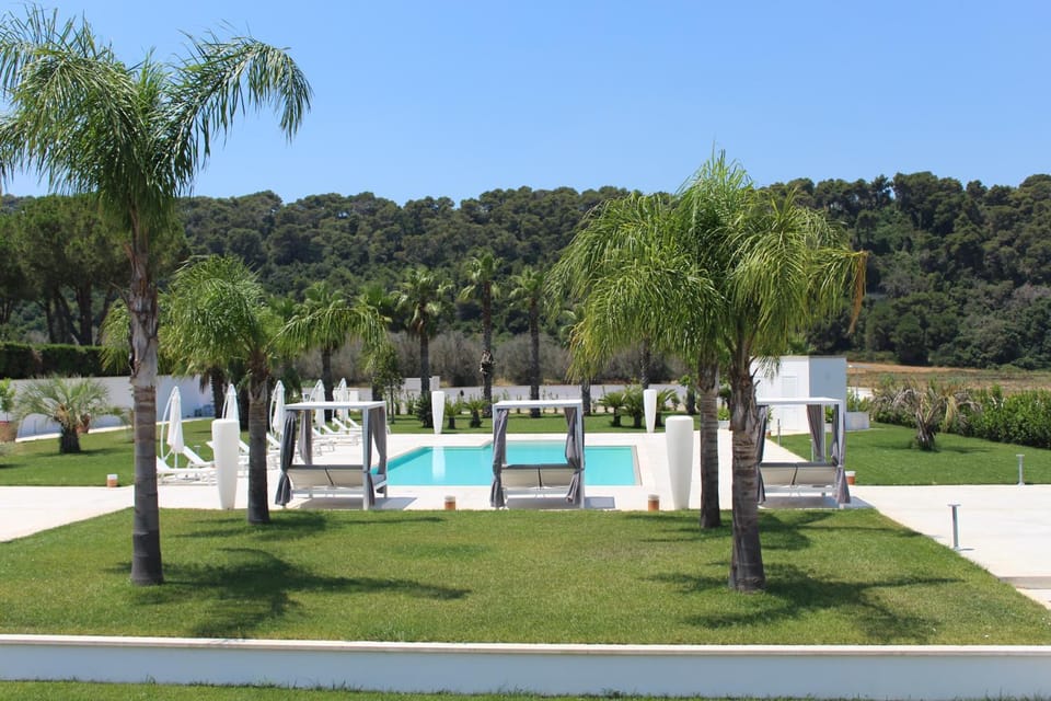 Natural landscape, Garden, Pool view, Swimming pool, sunbed