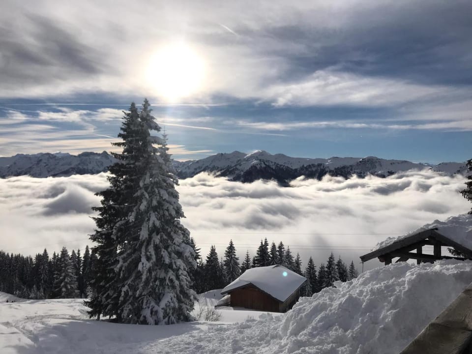 Natural landscape, Winter, Skiing