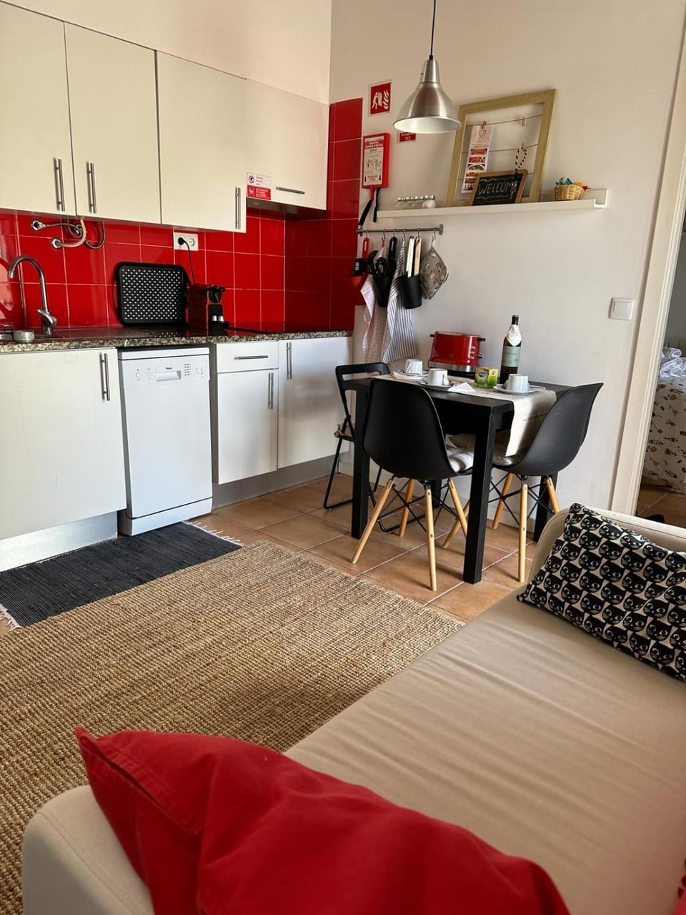 Living room, kitchen