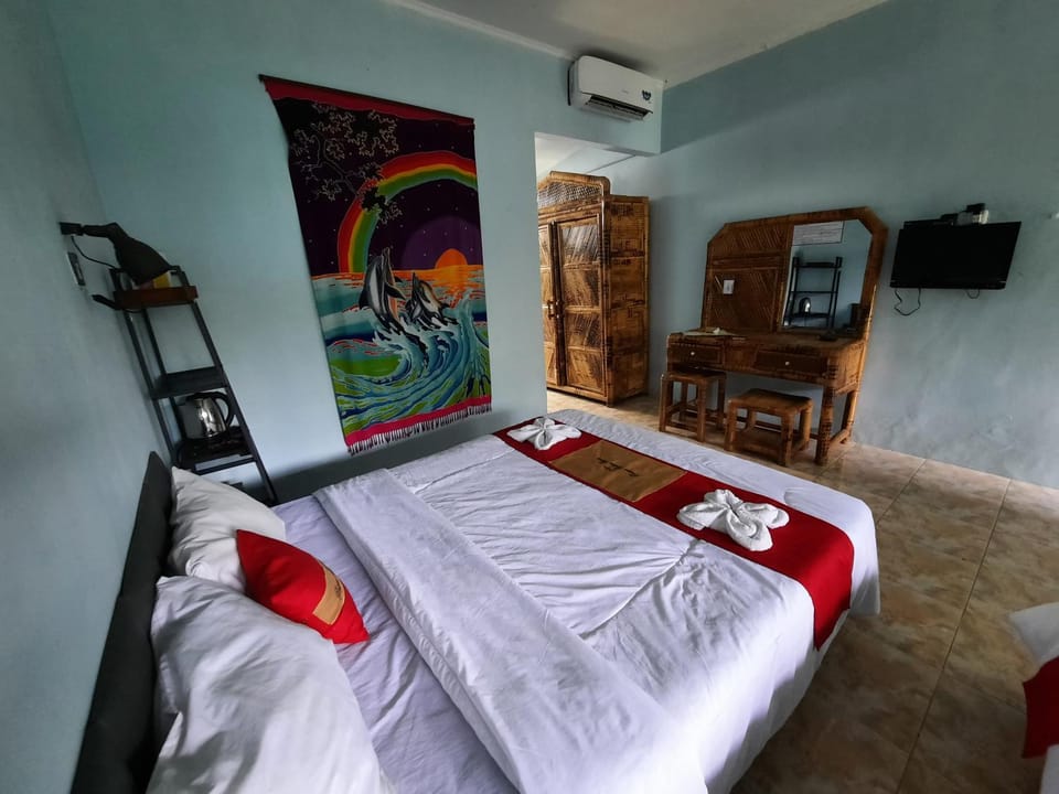 Bed, Photo of the whole room, Bedroom, air conditioner