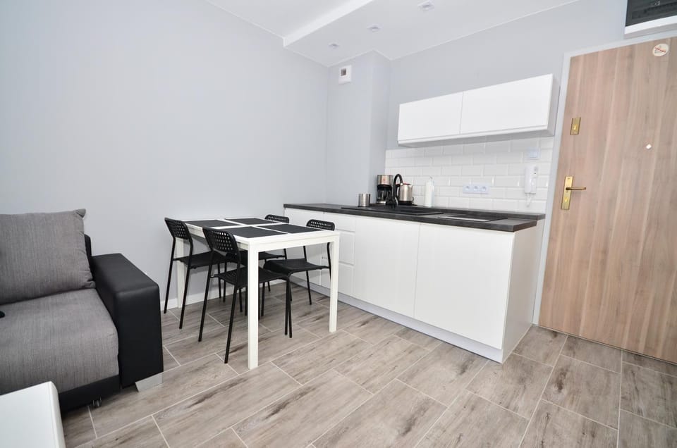 Kitchen or kitchenette, Living room, Seating area, Dining area, stove