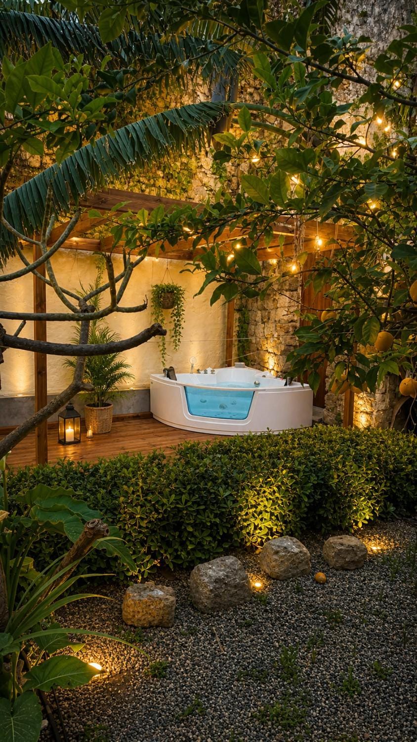 Garden, Hot Tub, Garden view