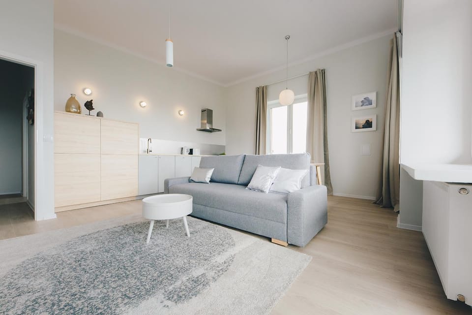 Kitchen or kitchenette, Living room, Seating area