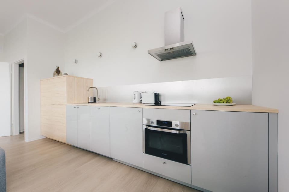 Kitchen or kitchenette, dishwasher, stove