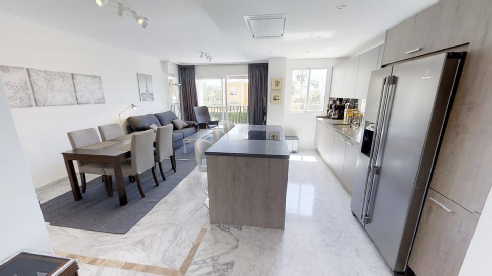 Kitchen or kitchenette, Living room, Dining area