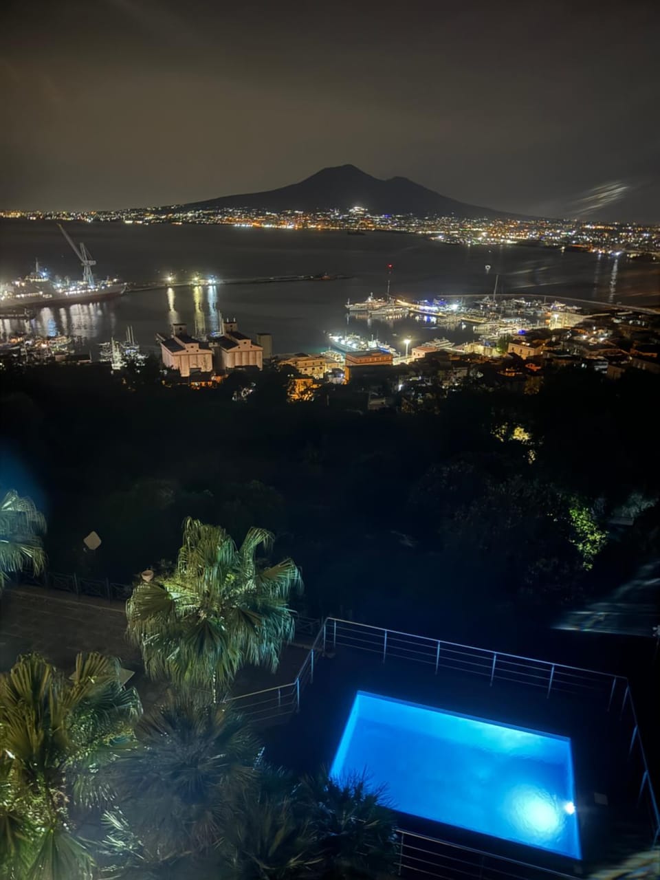Night, Balcony/Terrace, Swimming pool