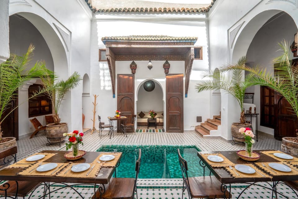 Patio, Seating area, Pool view