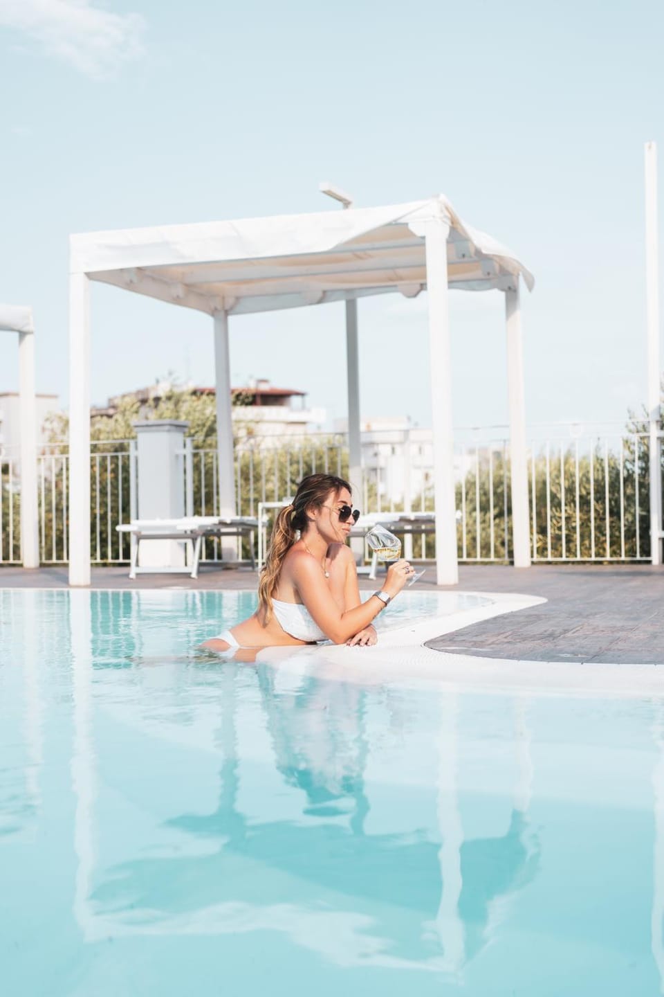 Day, People, Natural landscape, Pool view, Swimming pool, sunbed