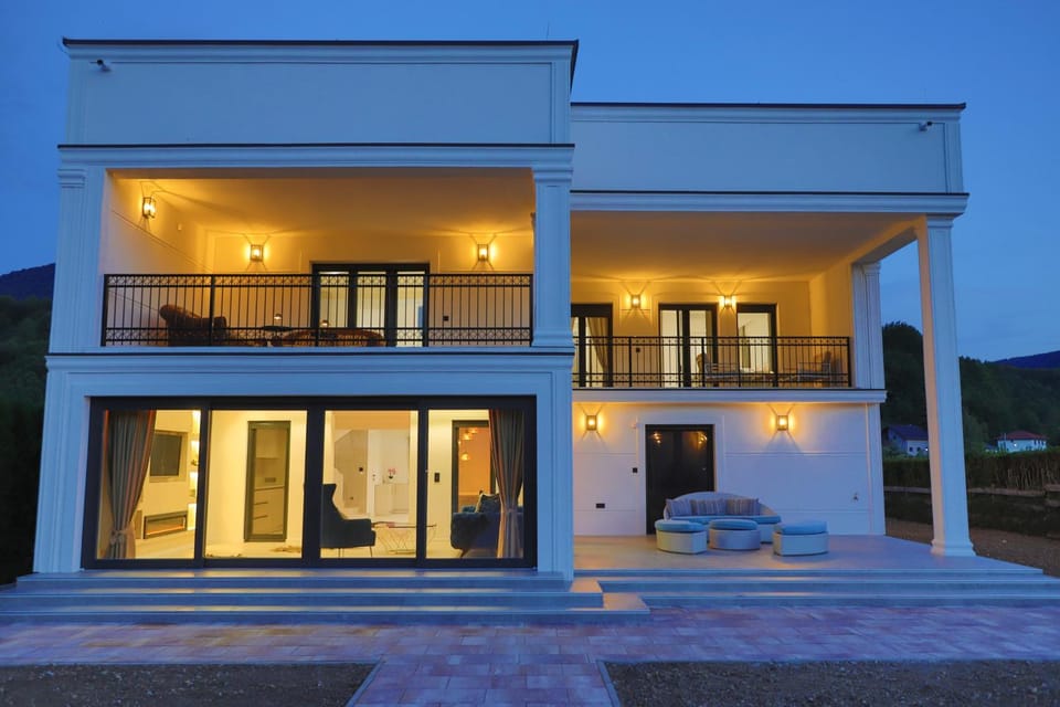 Property building, Patio, Night, View (from property/room), Balcony/Terrace, Seating area