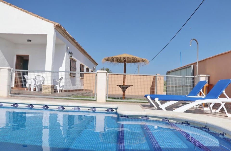 Swimming pool, sunbed