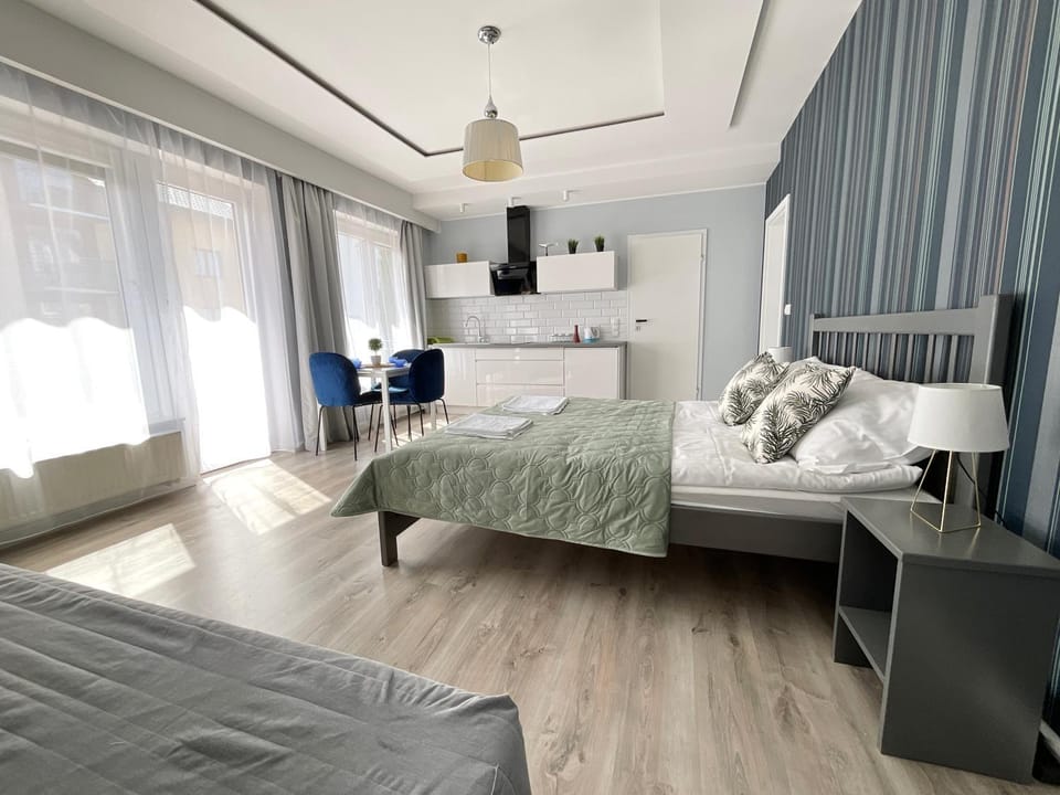 Bed, TV and multimedia, Balcony/Terrace, Kitchen or kitchenette, Living room, Photo of the whole room, Seating area, Bedroom, towels