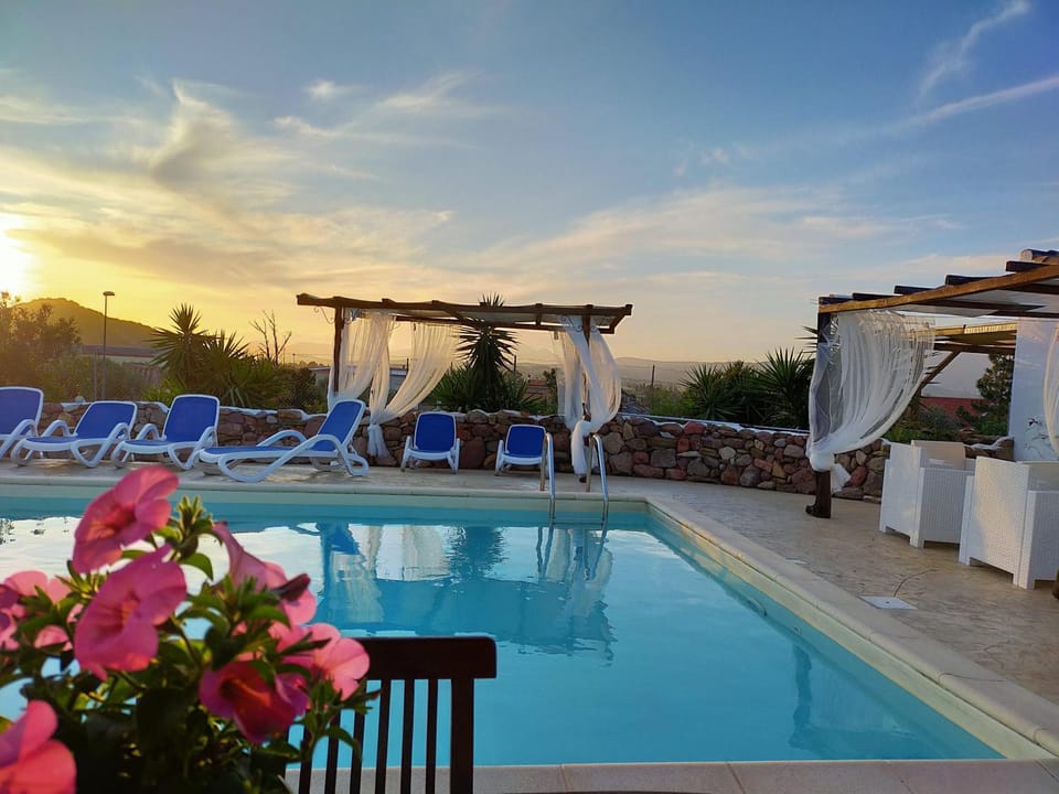 Swimming pool, Sunset