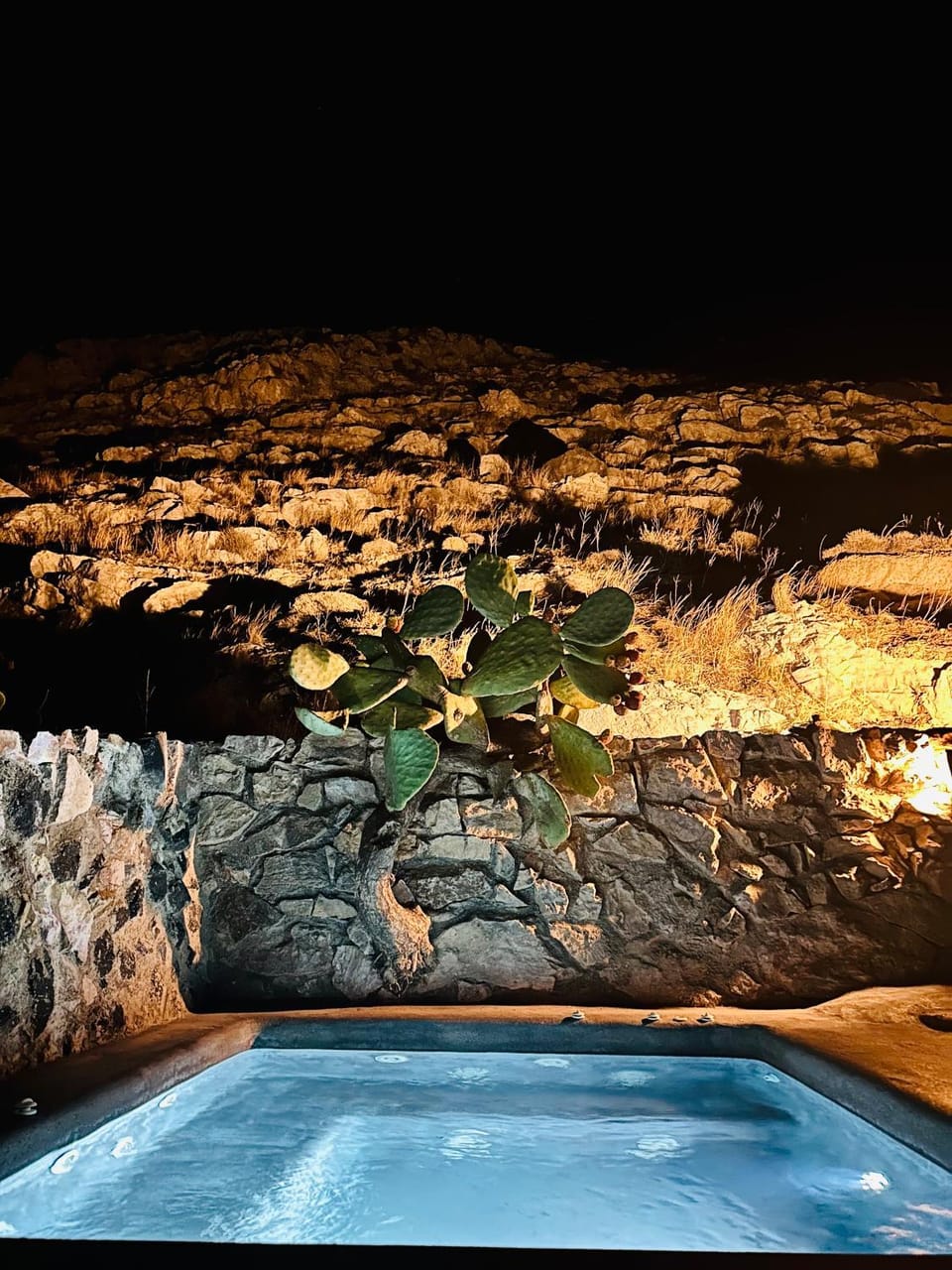 Night, Natural landscape, Hot Tub