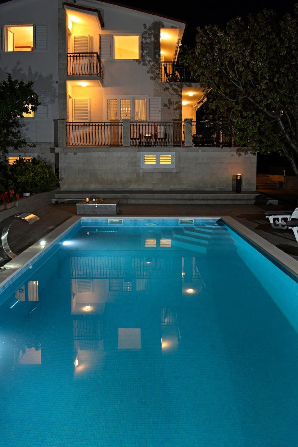Night, Swimming pool, Swimming pool