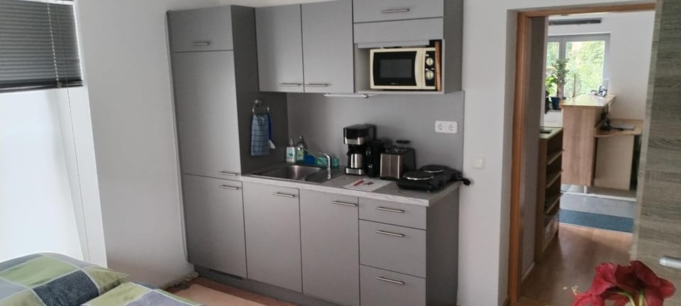 Coffee/tea facilities, Kitchen or kitchenette, stove, toaster
