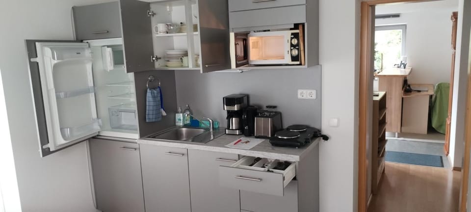 Coffee/tea facilities, Kitchen or kitchenette, stove