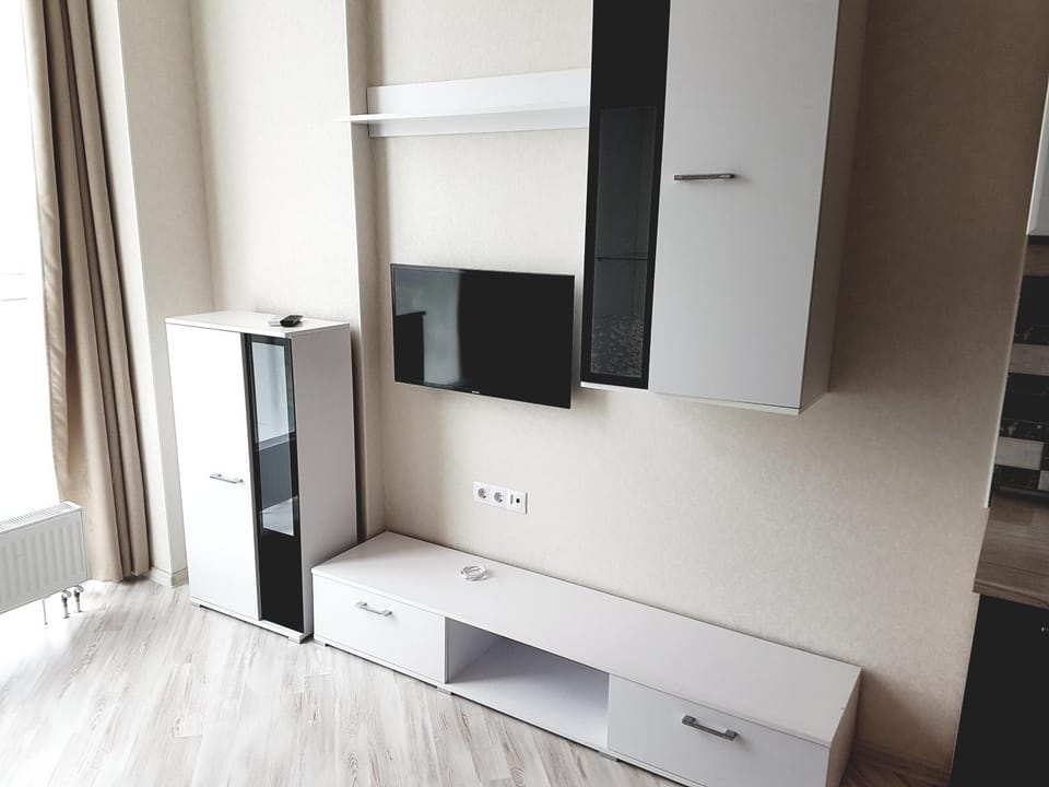 Communal lounge/ TV room, TV and multimedia, Kitchen or kitchenette, Living room, Photo of the whole room, Seating area