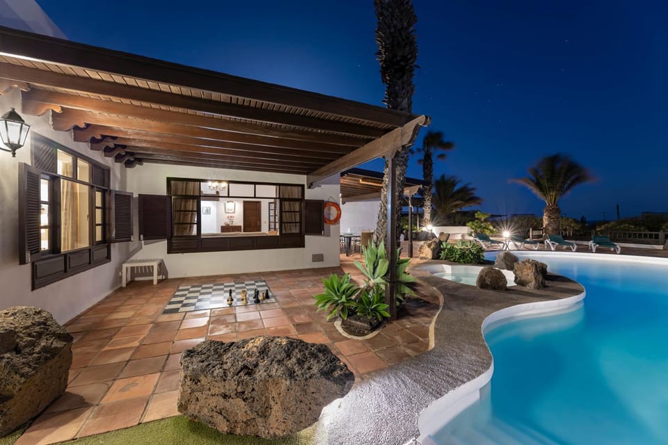 Night, Pool view, Swimming pool