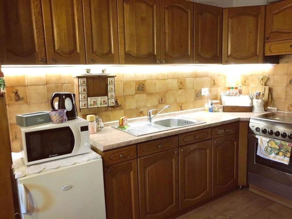 Kitchen or kitchenette, dishwasher, oven, stove