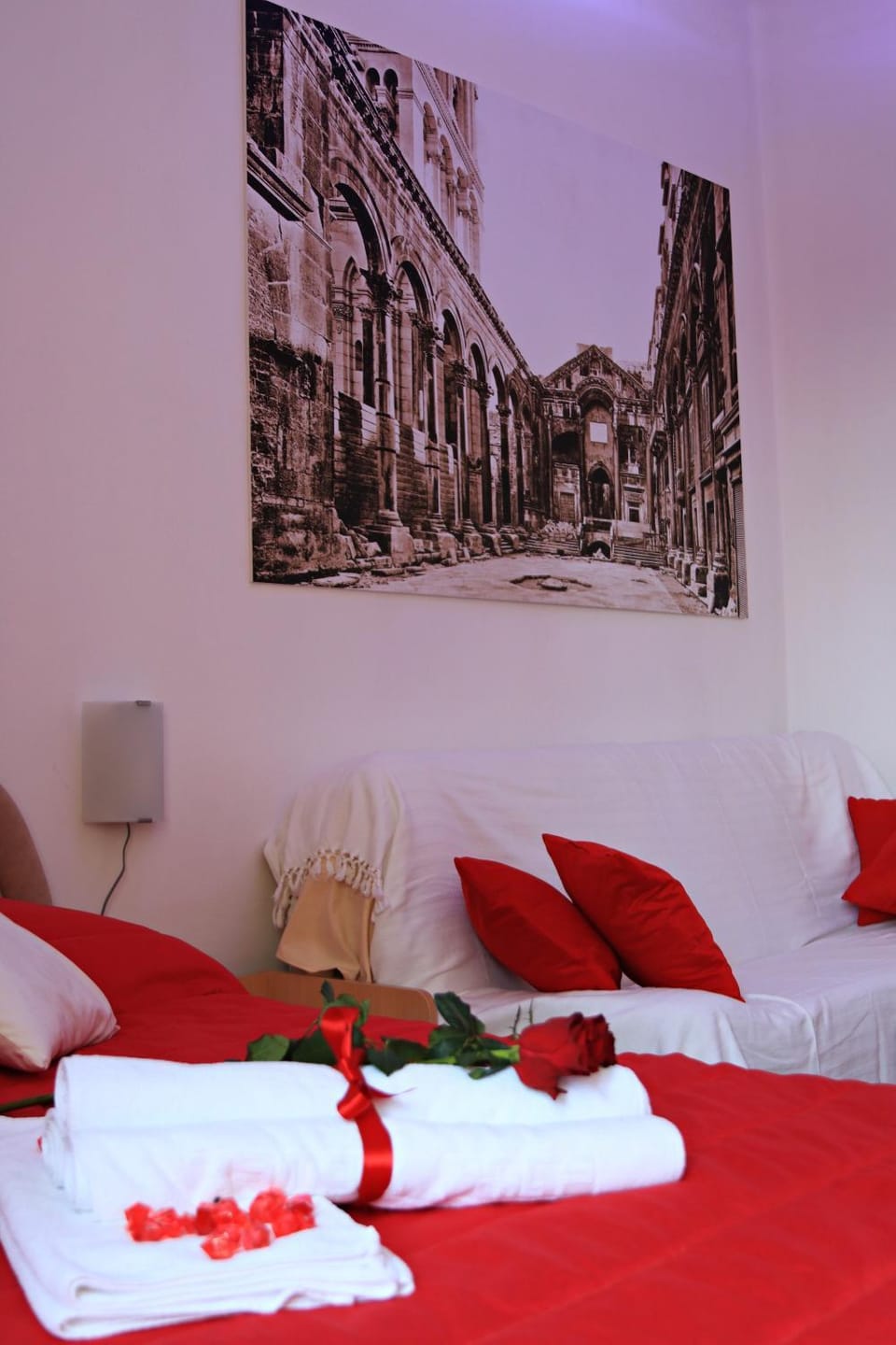Bed, Living room, Seating area, Bedroom