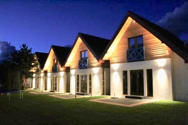 Property building, Night, Garden, Garden view