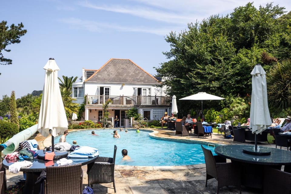 Patio, Natural landscape, Garden, Swimming pool, group of guests, sunbed