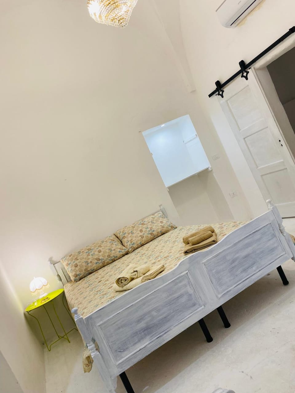 Bed, wardrobe