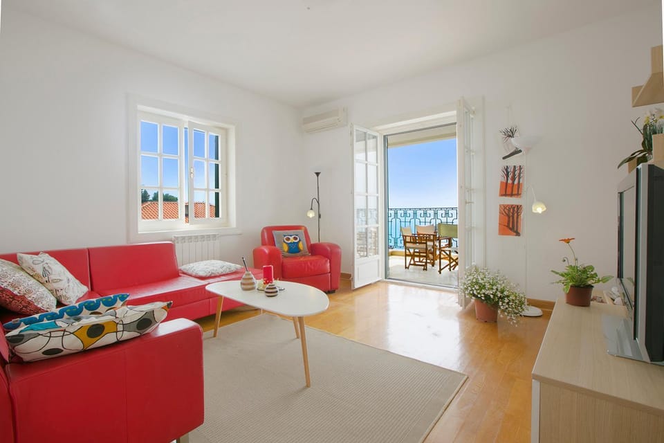 Living room, Seating area, Sea view