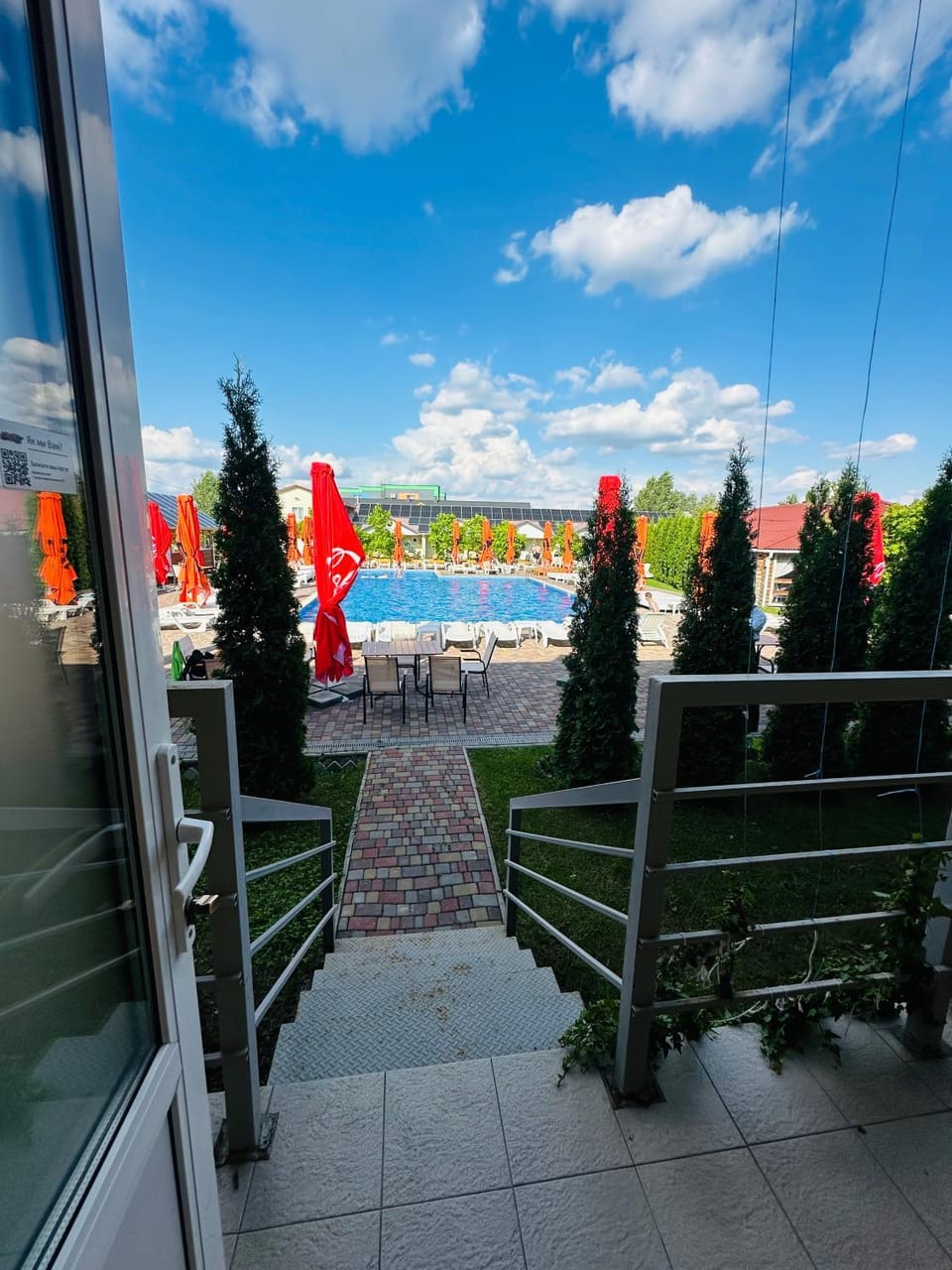 View (from property/room), Balcony/Terrace, Pool view, Swimming pool