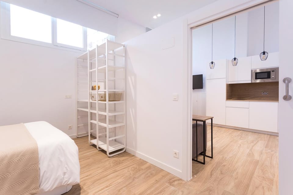 Kitchen or kitchenette, Living room, Bedroom