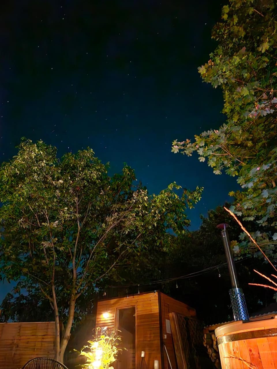 Night, Sauna, Evening entertainment, Garden view