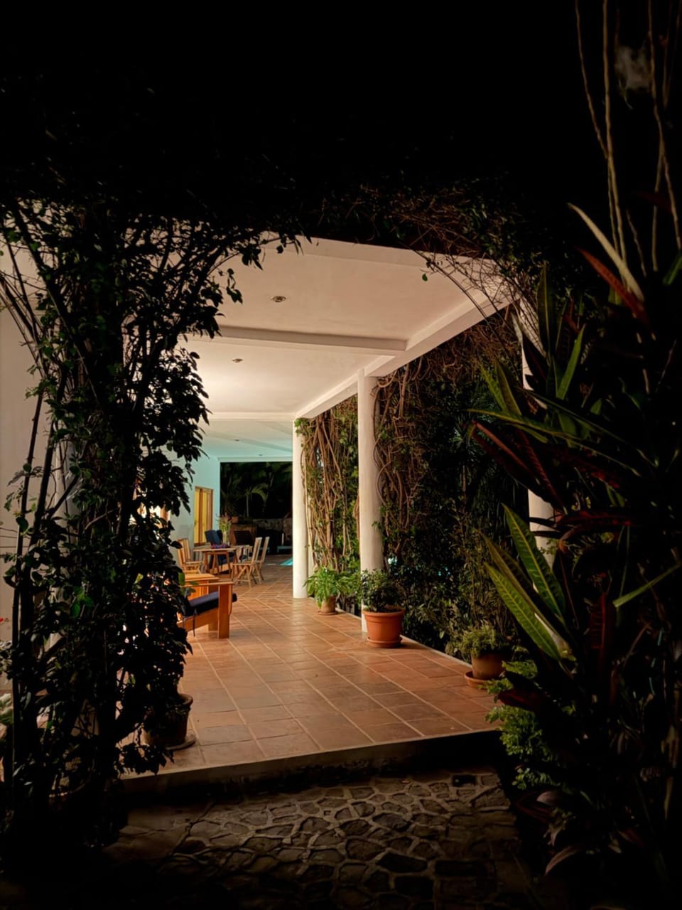 Patio, Night, Seating area, Garden view