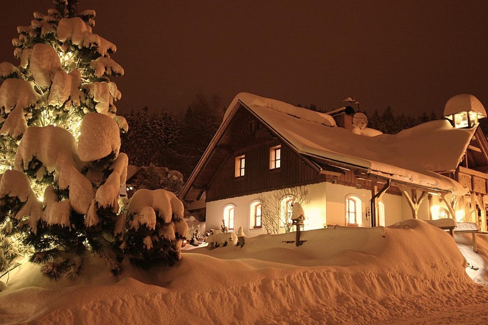 Property building, Night, Winter, View (from property/room), Street view